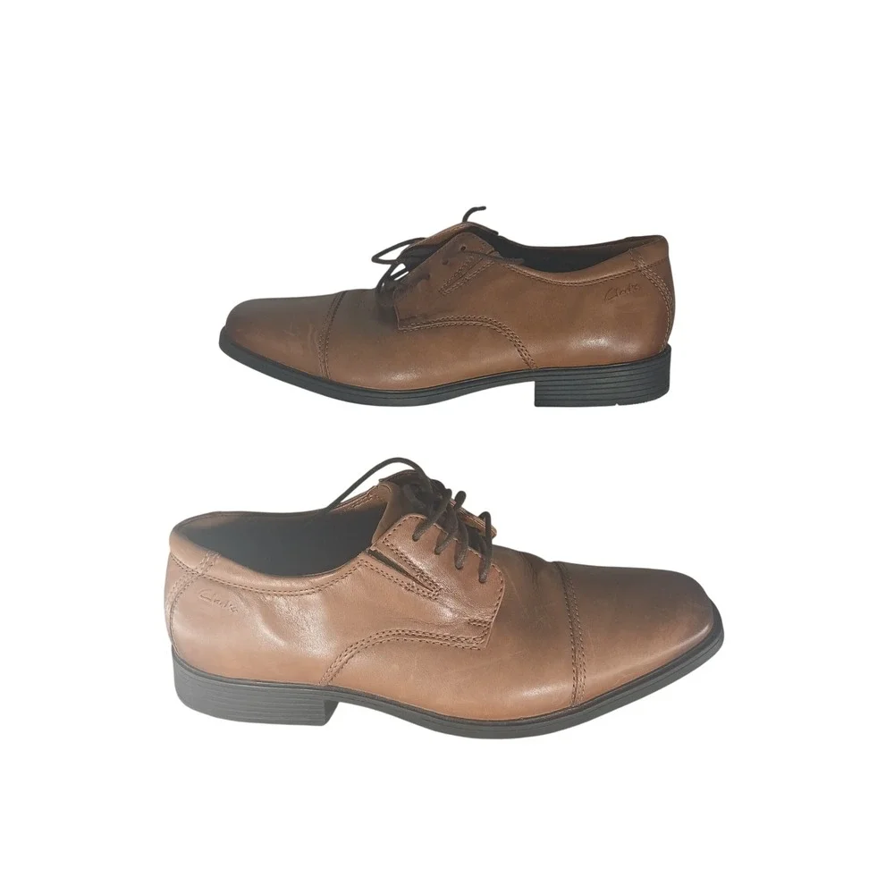 Clarks Oxford Shoes‎ 9 Tan Leather Cap Toe Ultimate Comfort Business Dress